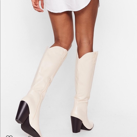 S3 - White western cowboy cream boots Never worn - Picture 3 of 13